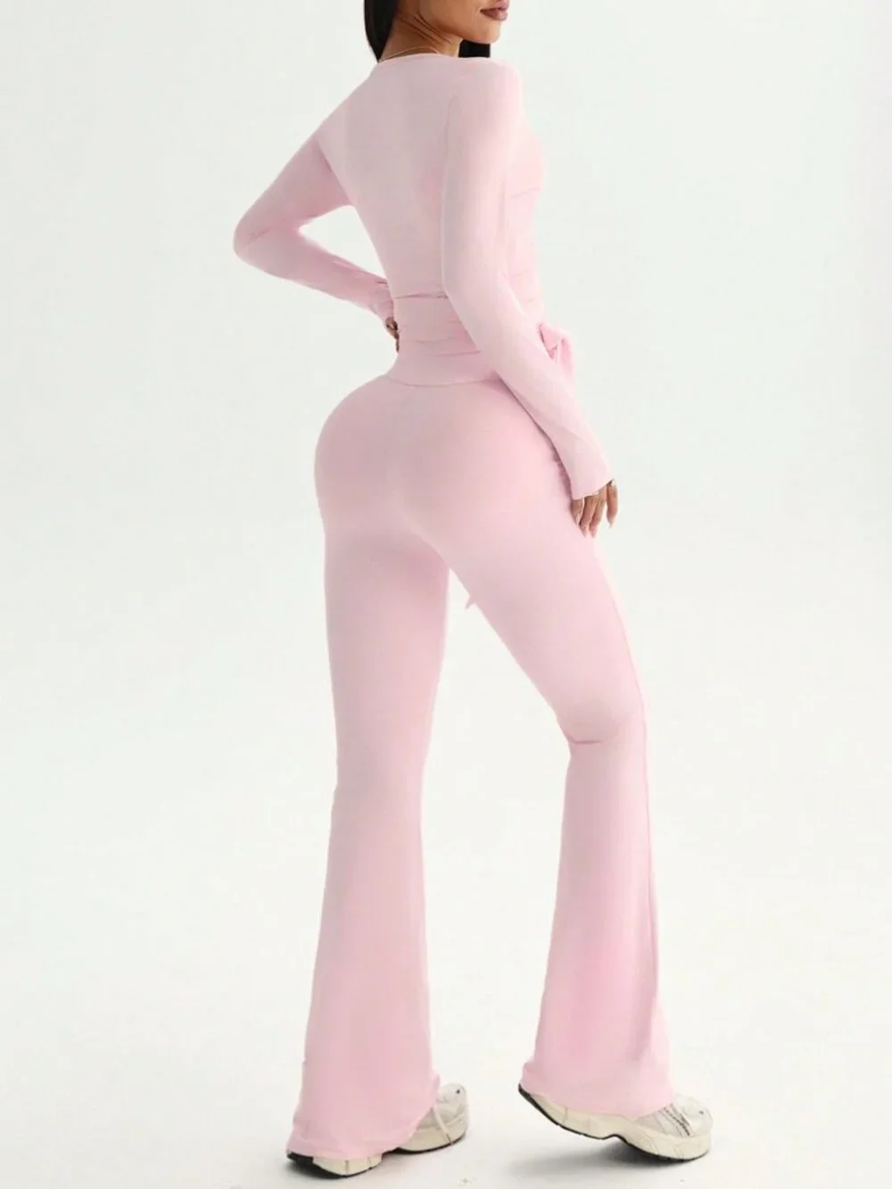 Pink Sporty Women's Pants, Top & Bra Set